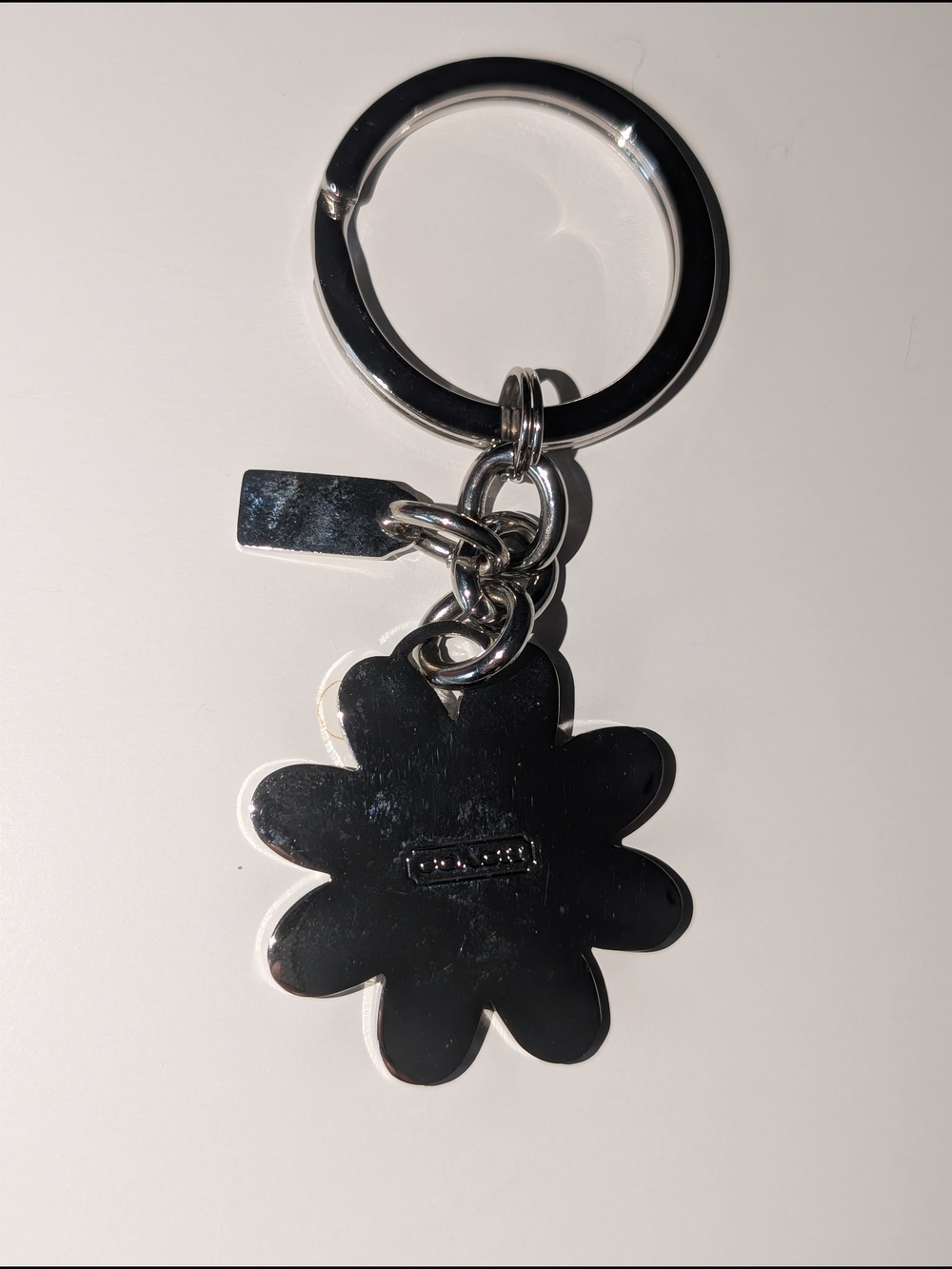 Coach Daisy Vintage Keychain Enamel Charm in Yellow & Silver - Picture 4 of 4